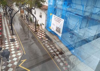 Las fuertes lluvias del fin de semana afectan a las obras del edificio anexo al Ayuntamiento