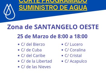 Corte de agua en  9 calles de la zona de Santangelo oeste este martes