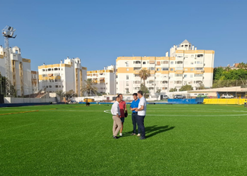 Las obras de remodelación del estadio Francisco Alarcón Isco de Benalmádena encarnan su recta final